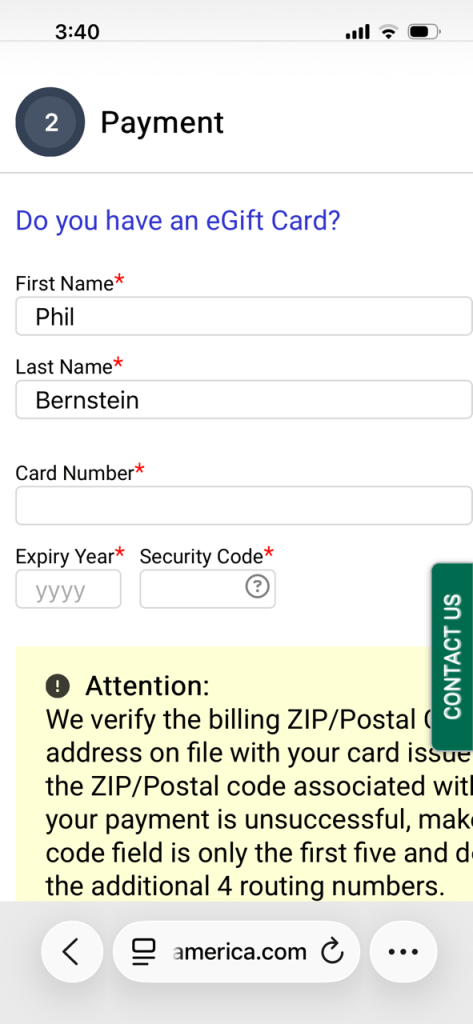 Payment details